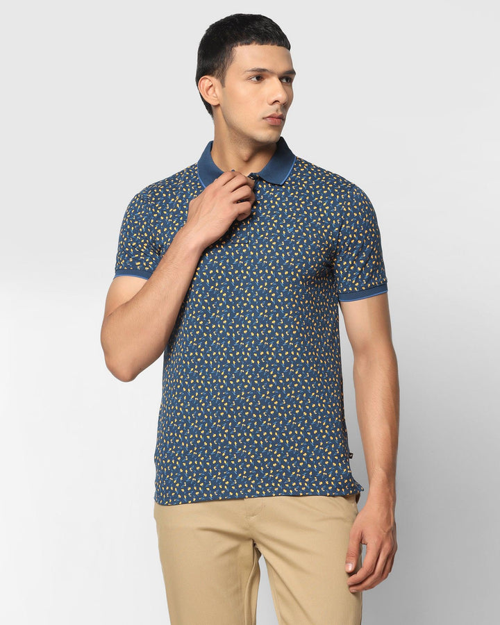 Polo Deep Blue Printed T-Shirt - Blossom