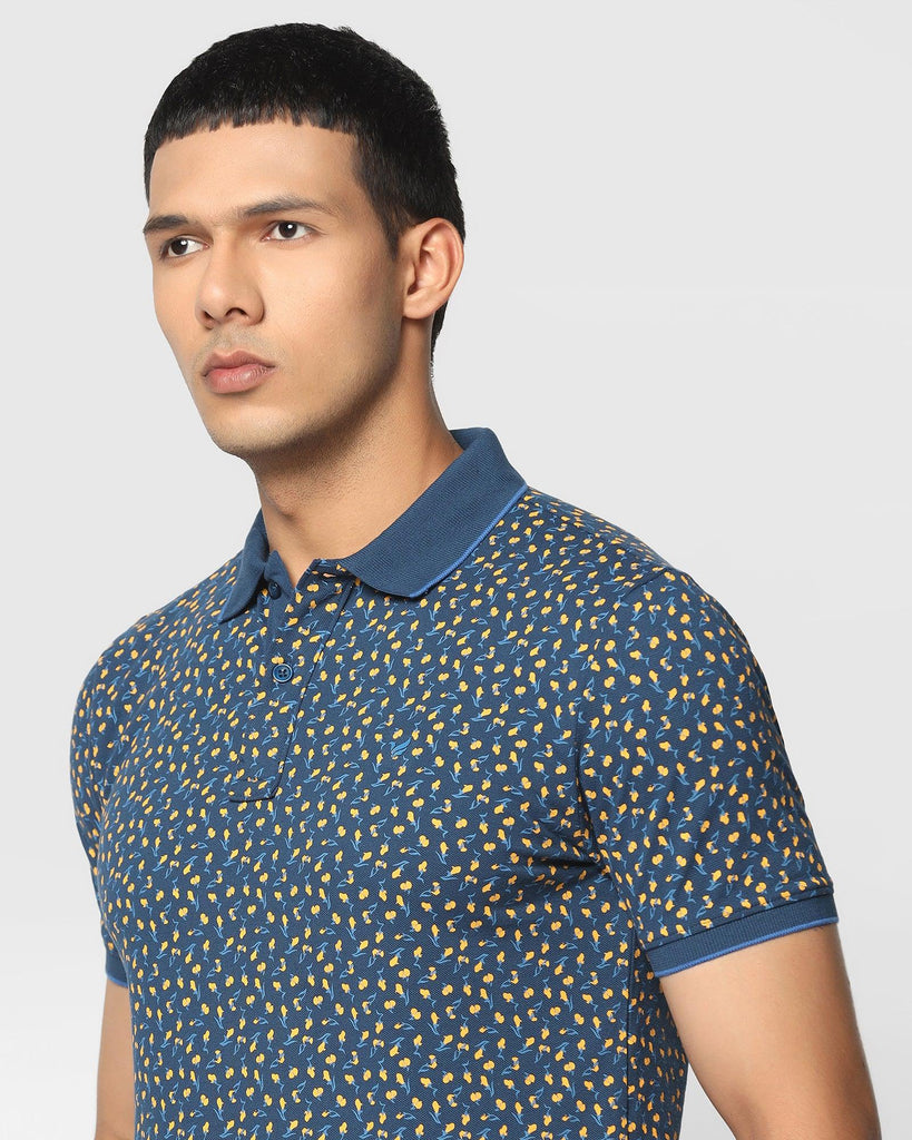 Polo Deep Blue Printed T-Shirt - Blossom