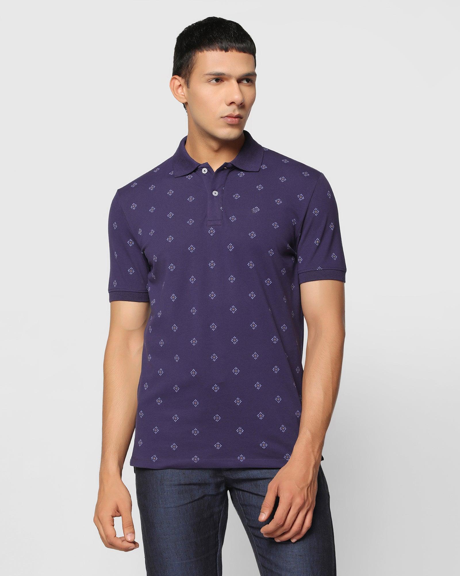 Polo Ink Blue Printed T Shirt - Jervin