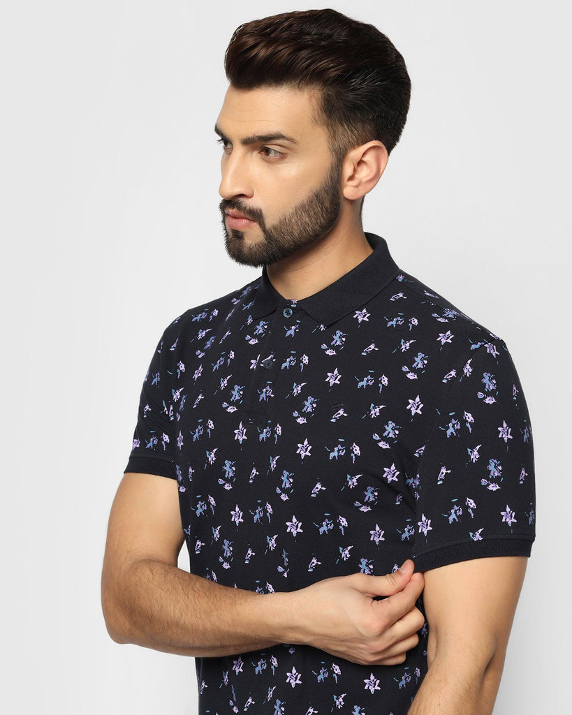 Polo Navy Printed T-Shirt - Globe