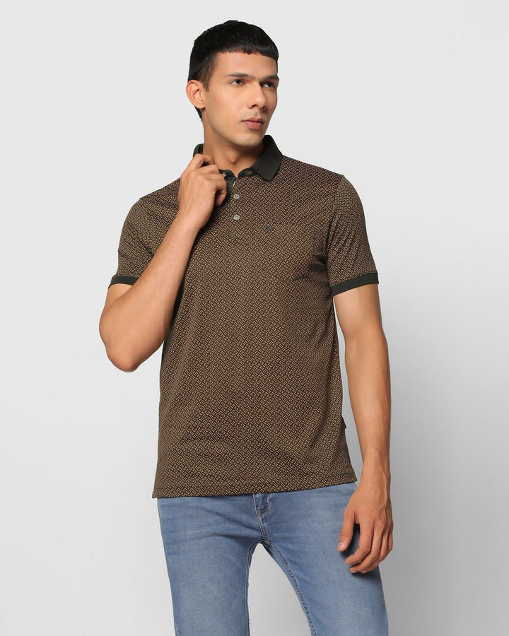 Polo Olive Printed T-Shirt - Square