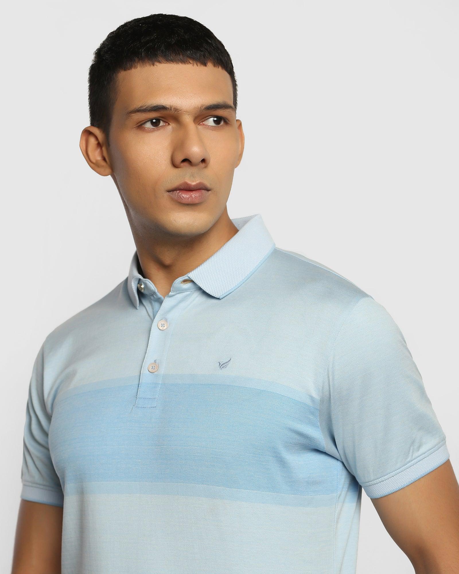 Polo Powder Blue Printed T Shirt - Neptune