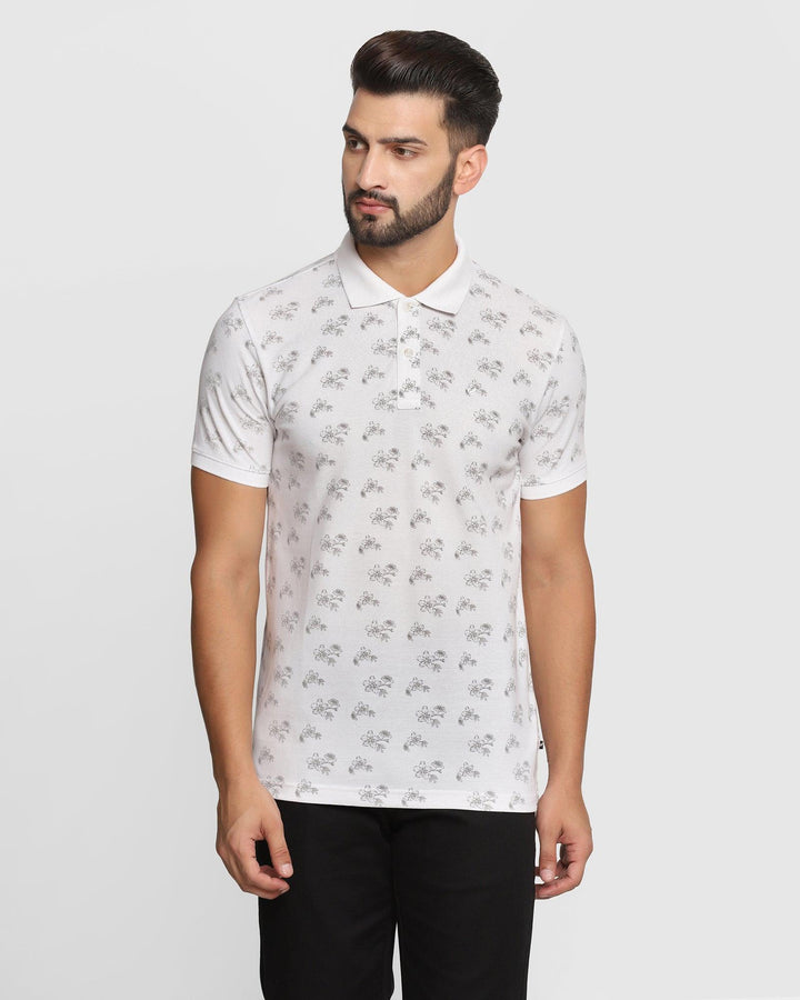 Polo White Printed T-Shirt - Tamarind