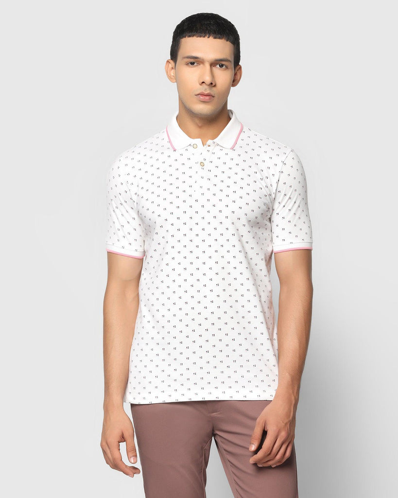 Polo White Printed T-Shirt - Tarif