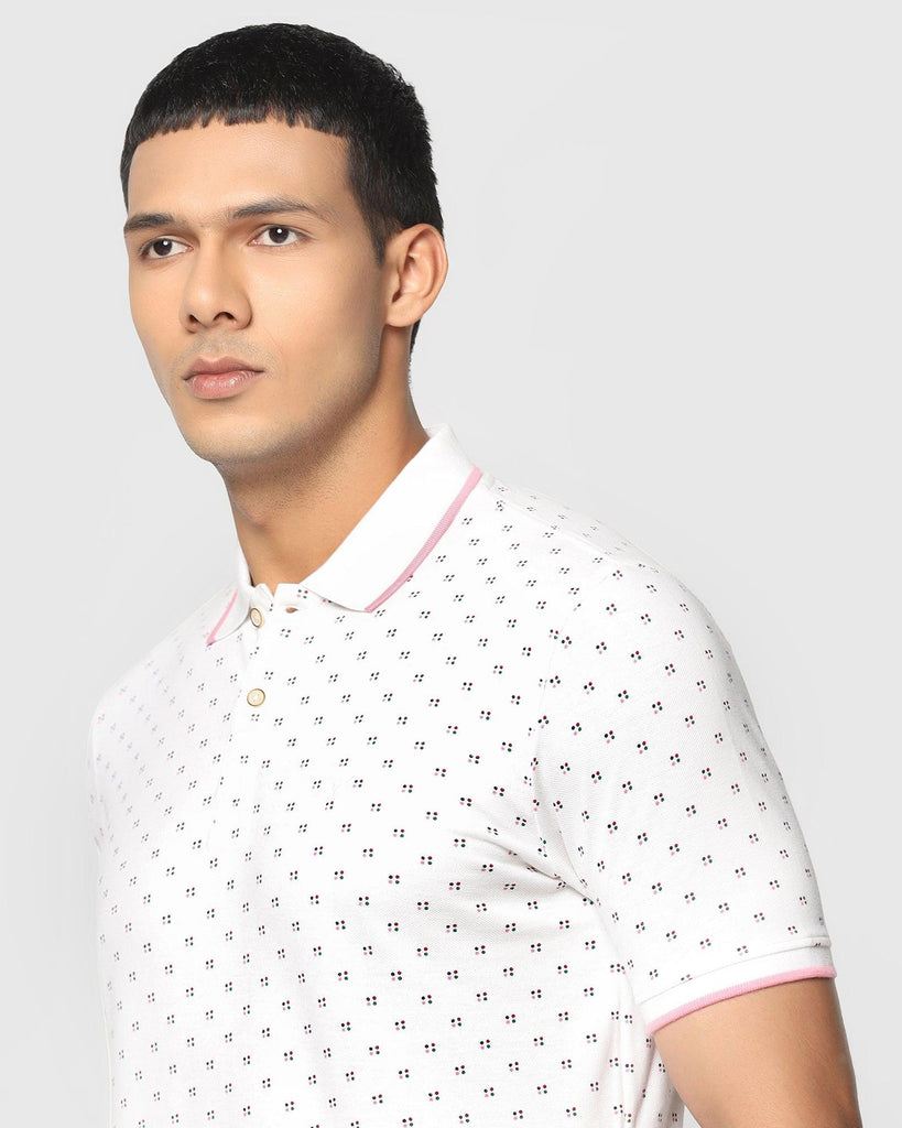 Polo White Printed T-Shirt - Tarif