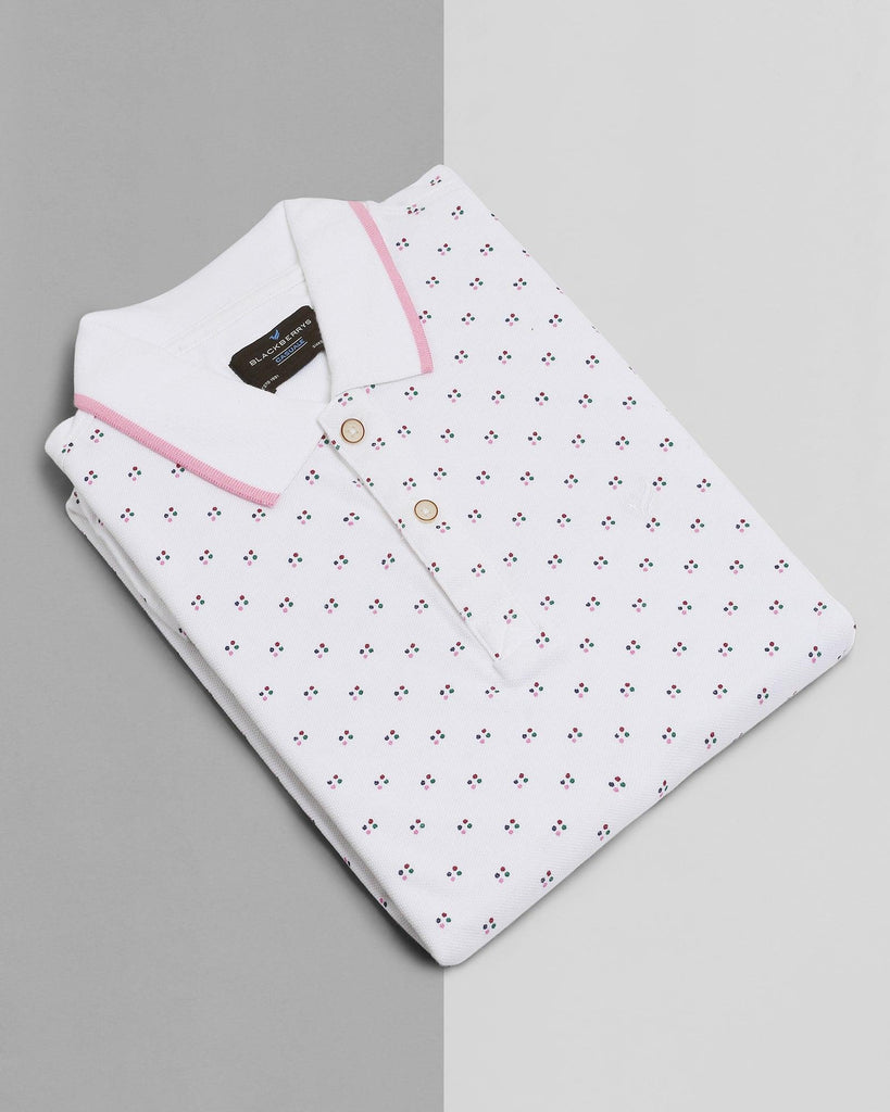 Polo White Printed T-Shirt - Tarif