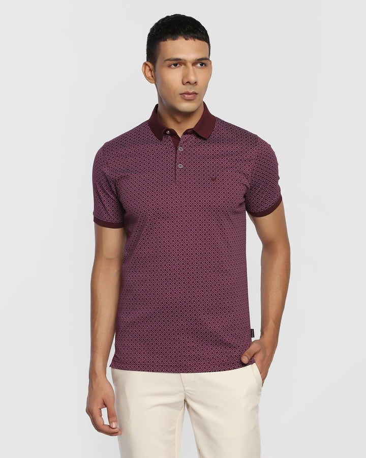 Polo Wine Printed T-Shirt - Square