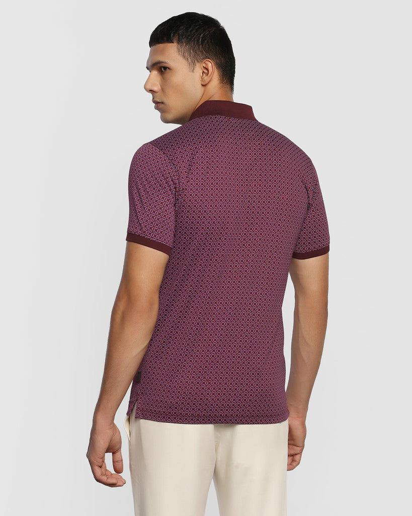 Polo Wine Printed T-Shirt - Square