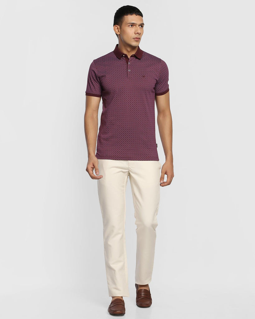 Polo Wine Printed T-Shirt - Square