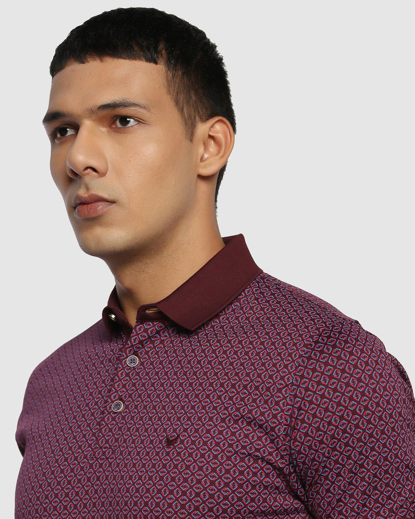 Polo Wine Printed T-Shirt - Square