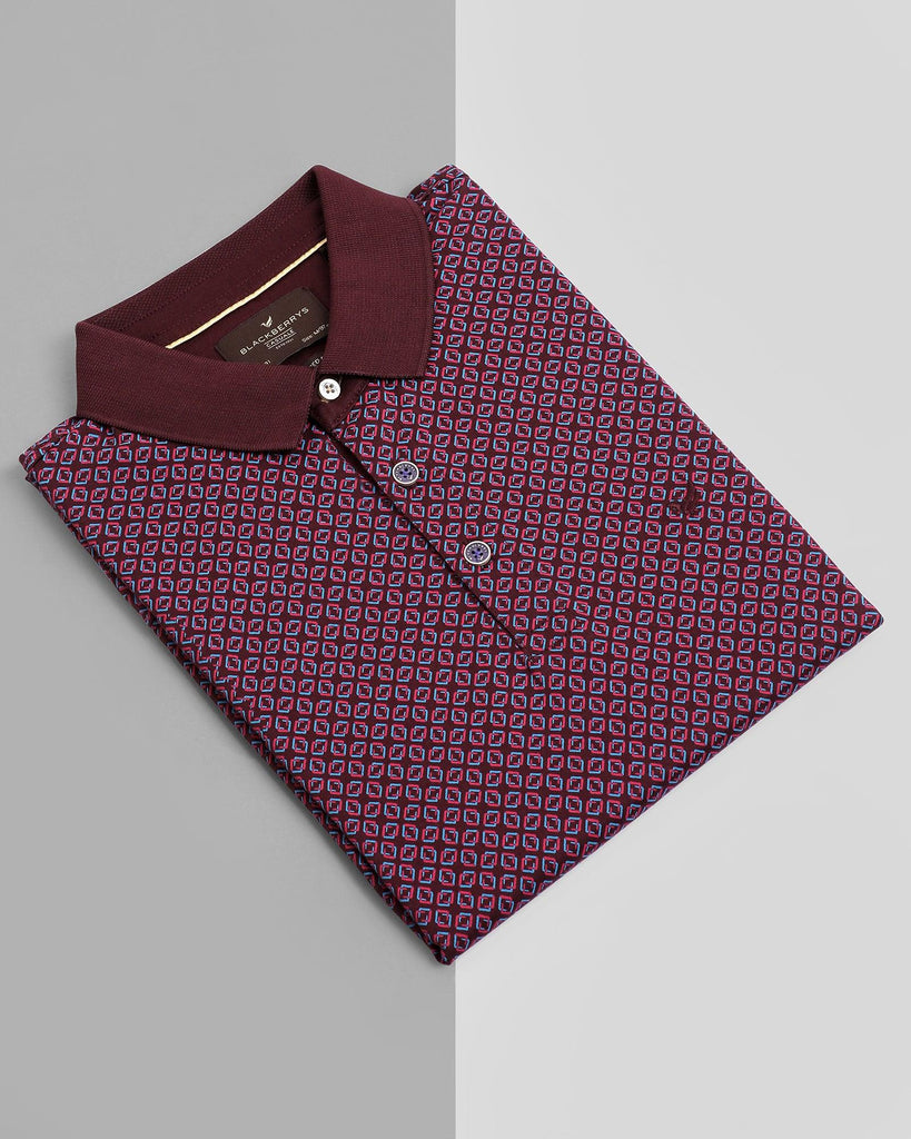 Polo Wine Printed T-Shirt - Square