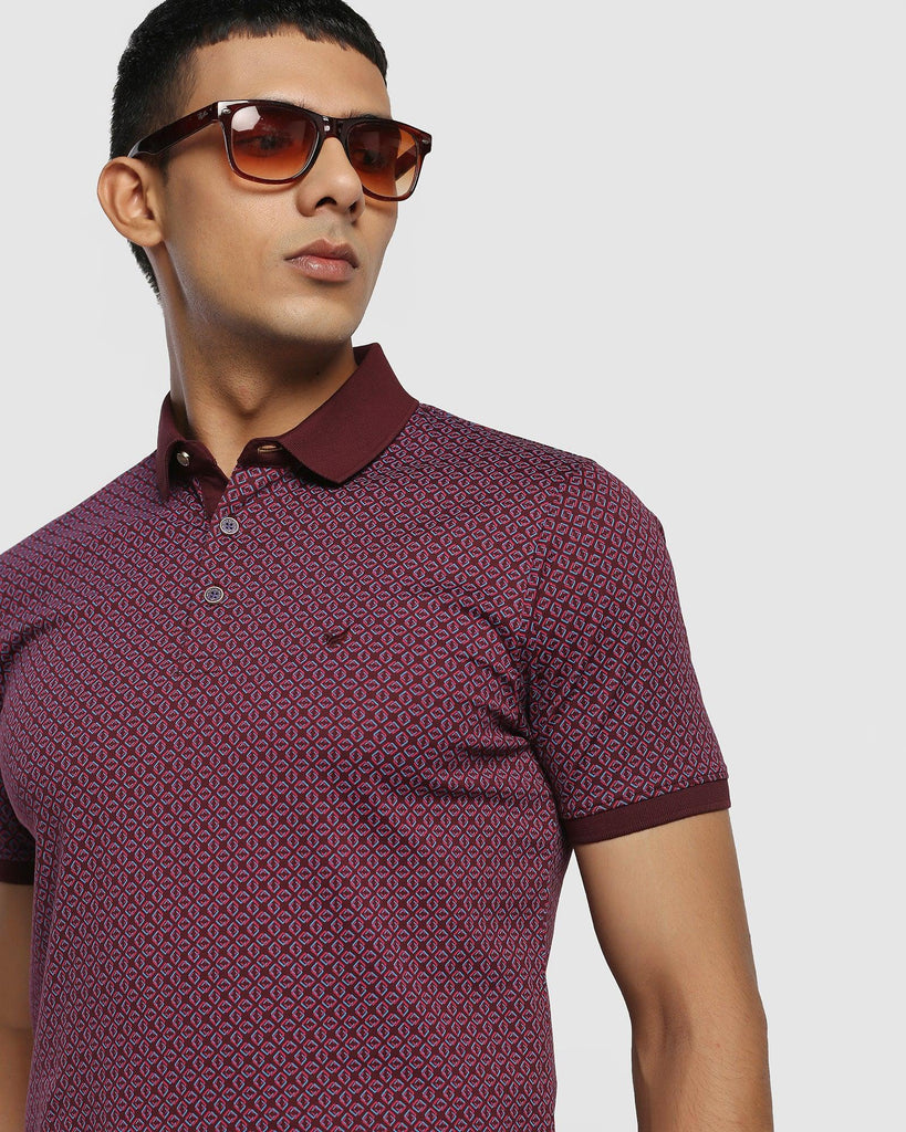 Polo Wine Printed T-Shirt - Square