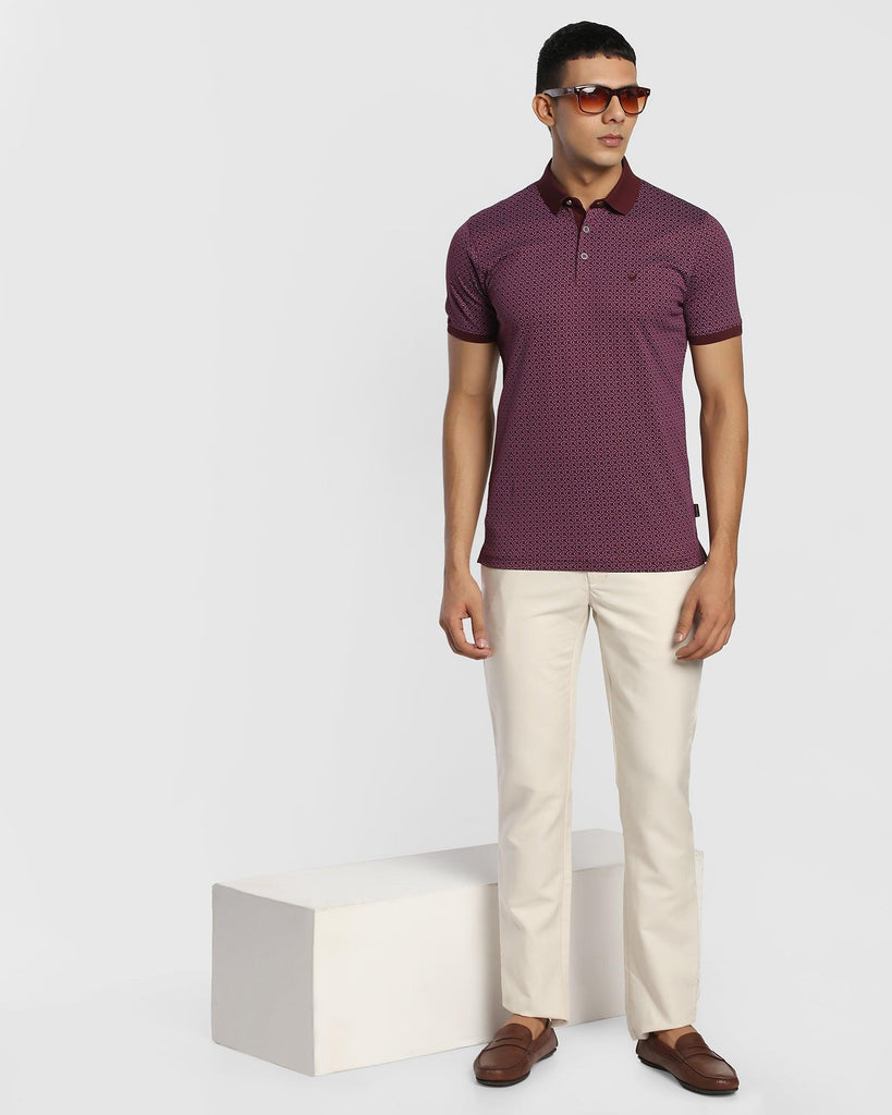 Polo Wine Printed T-Shirt - Square