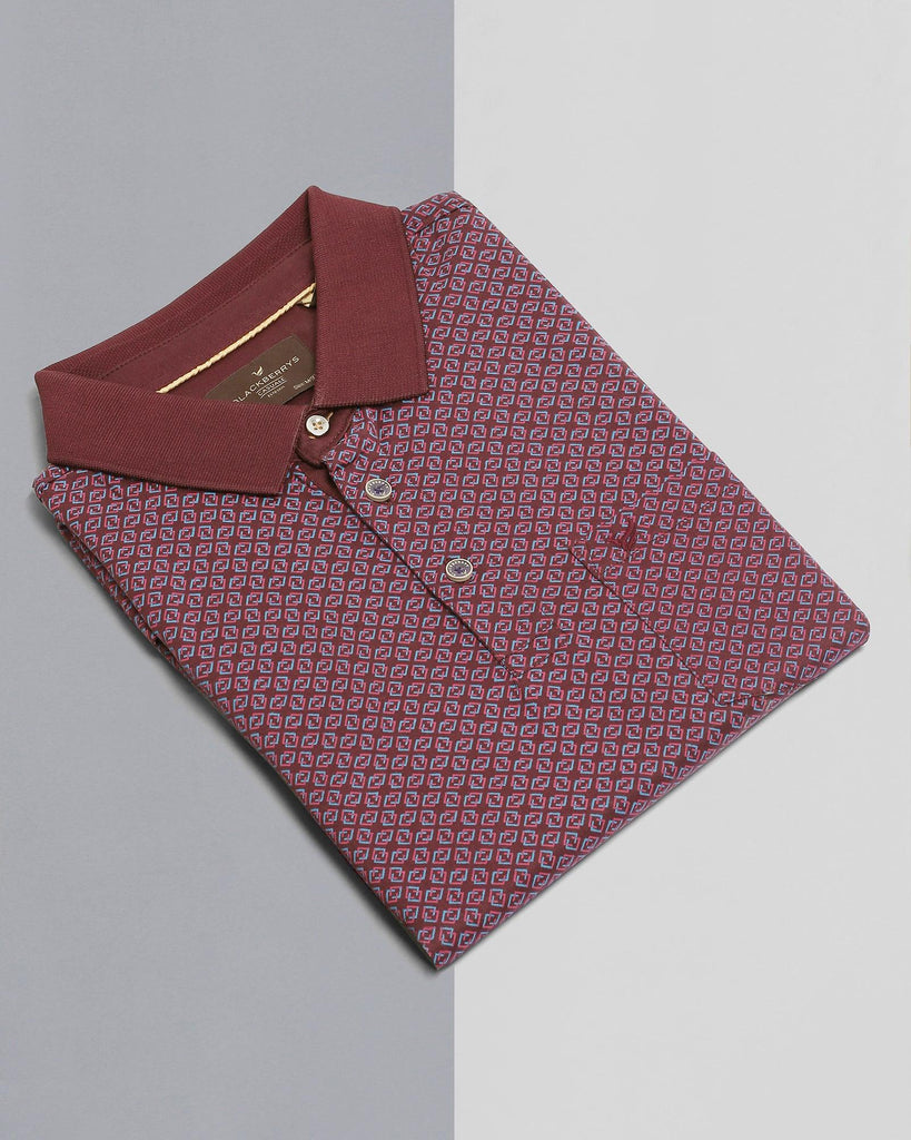 Polo Wine Printed T-Shirt - Square