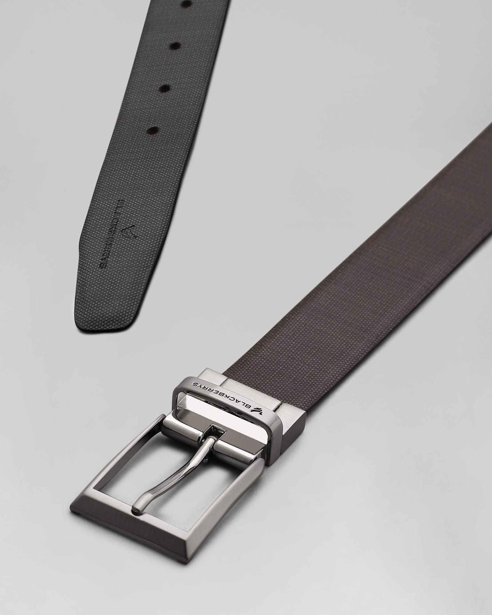 Leather Reversible Black Brown Printed Belt - Phoeb