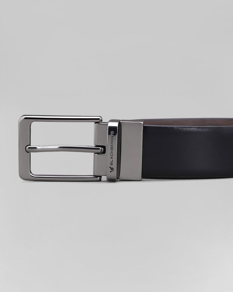 Leather Reversible Black & Brown Printed Belt - Prince