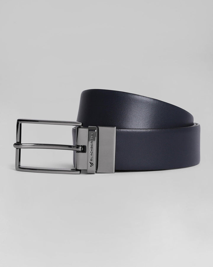 Leather Reversible Blue & Tan Printed Belt - Plover