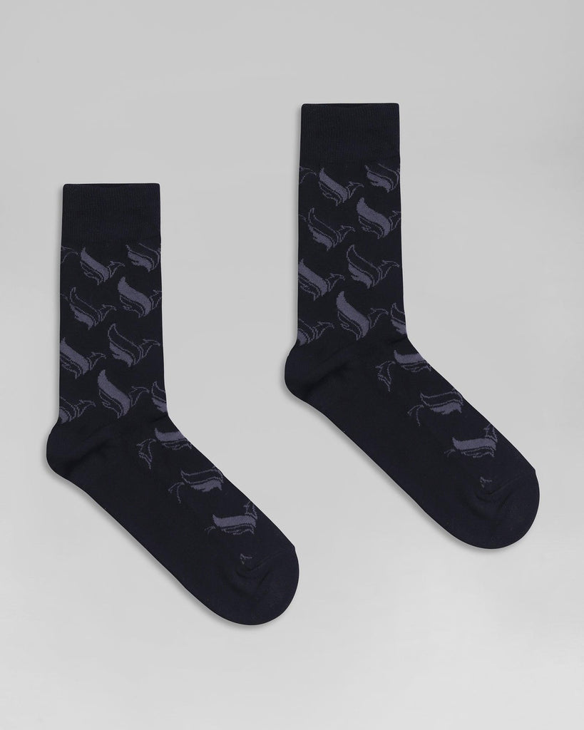 Cotton Black Printed Socks - Owner