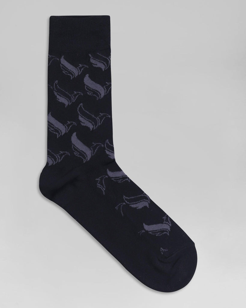 Cotton Black Printed Socks - Owner