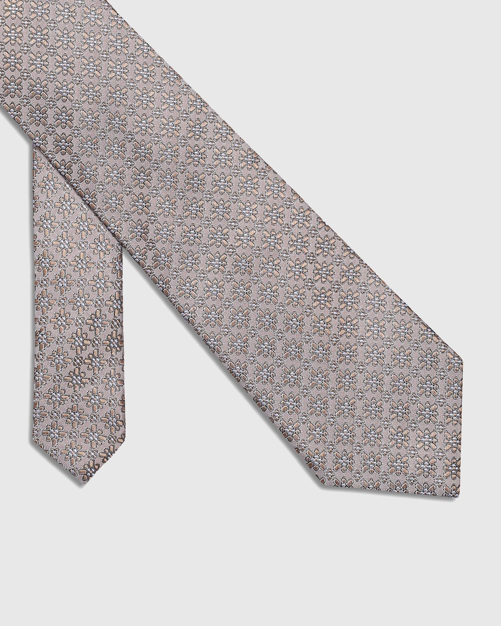 Silk Beige Printed Tie - Seraphi