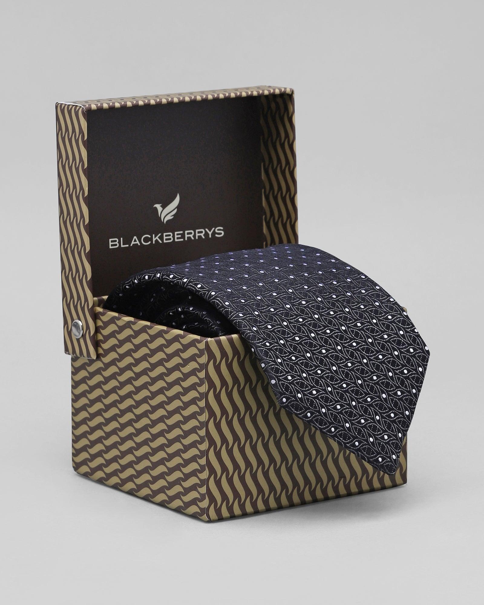 Silk Black Printed Tie - Quali
