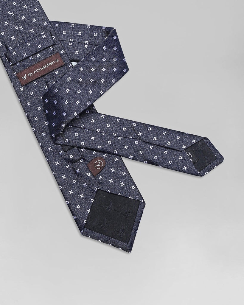 Silk Black Printed Tie - Quizer