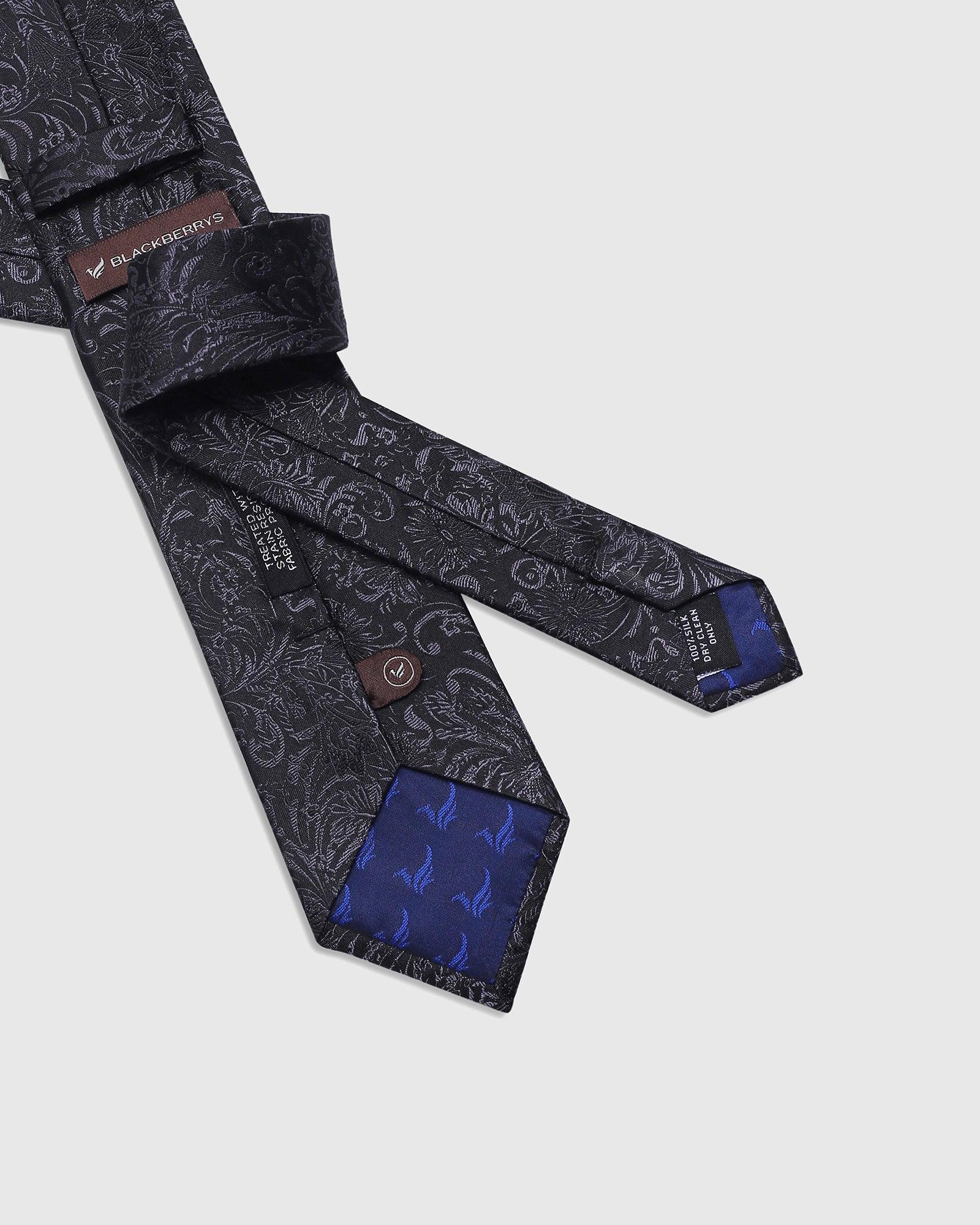 Silk Charcoal Grey Printed Tie - Sancha
