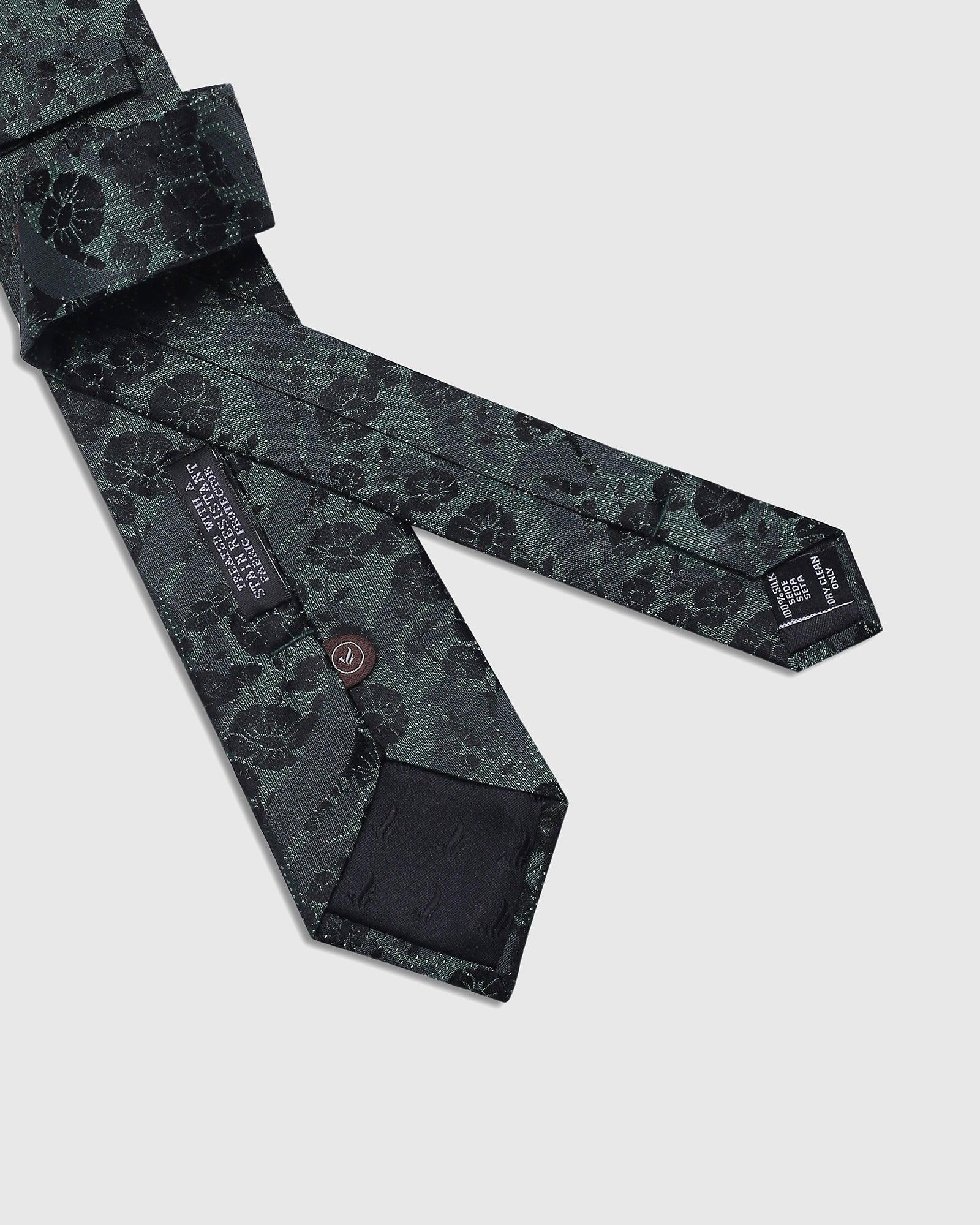 Silk Dark Green Printed Tie - Siena