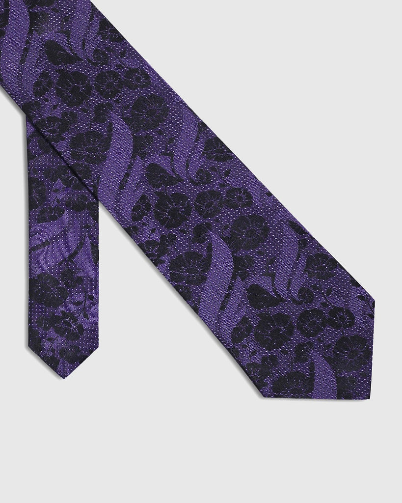 Silk Dark Purple Printed Tie - Siena