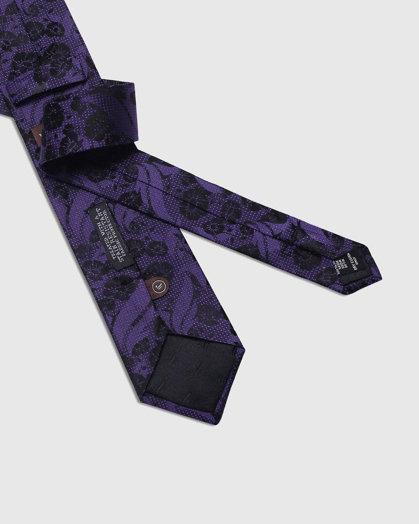 Silk Dark Purple Printed Tie - Siena