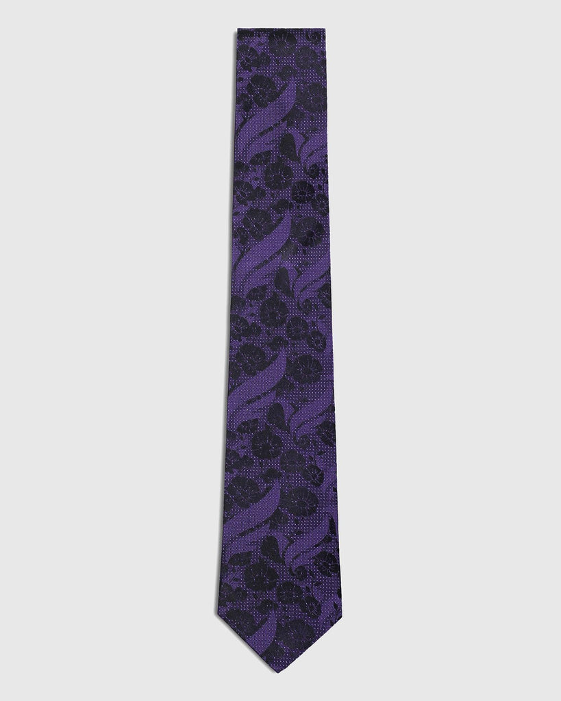 Silk Dark Purple Printed Tie - Siena