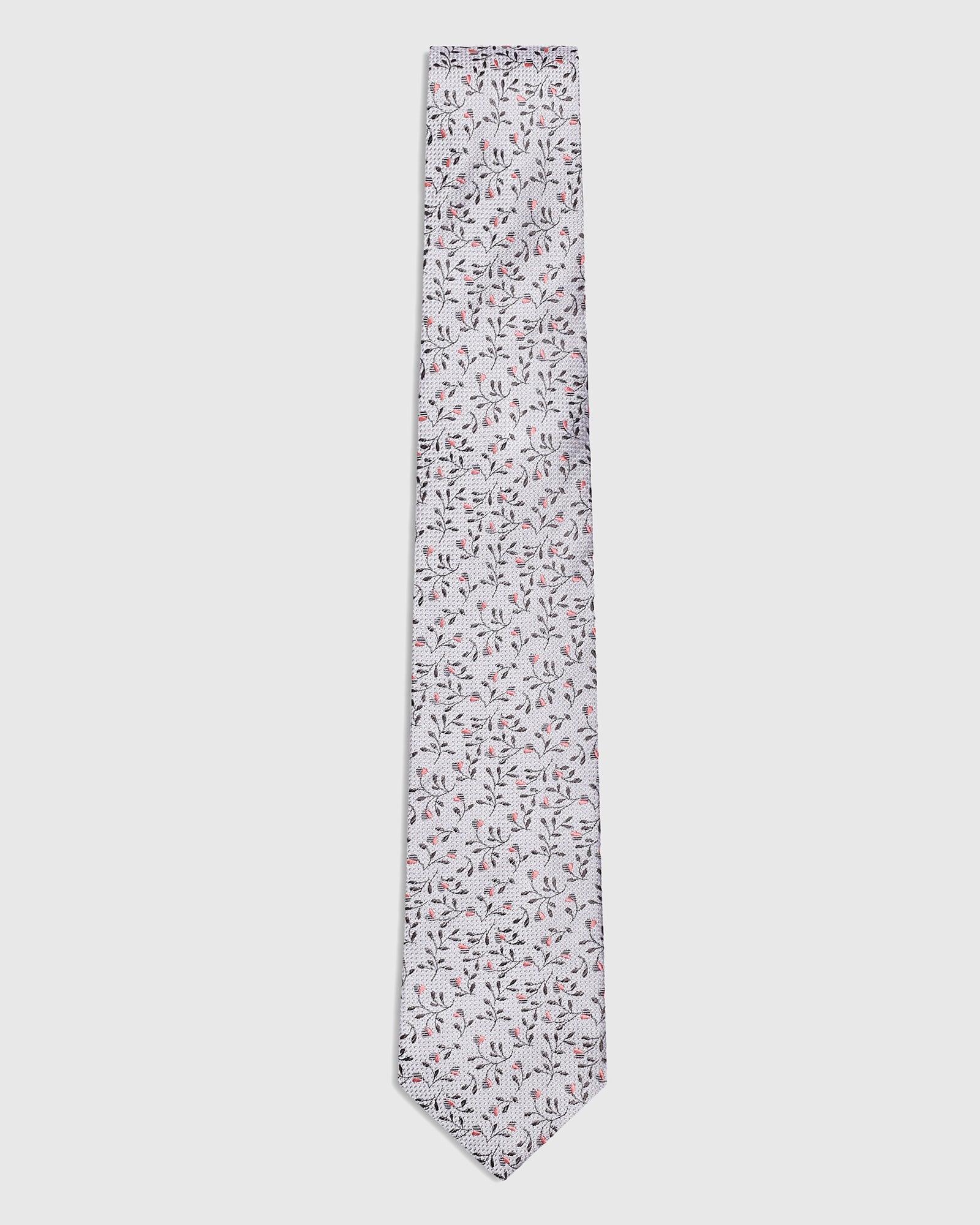 Silk Fresh Grey Printed Tie - Sayan