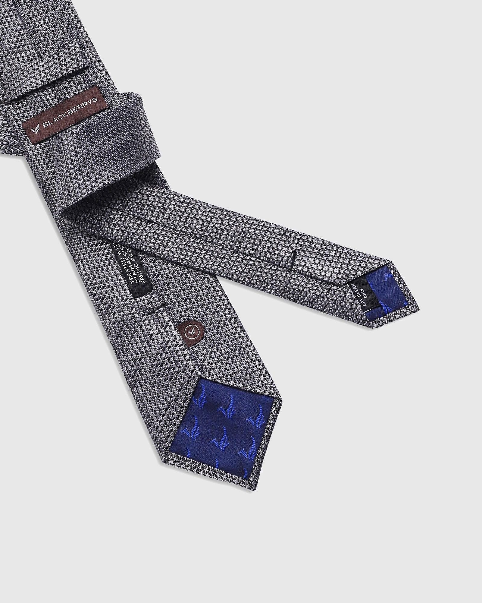 Silk Grey Printed Tie - Suzane