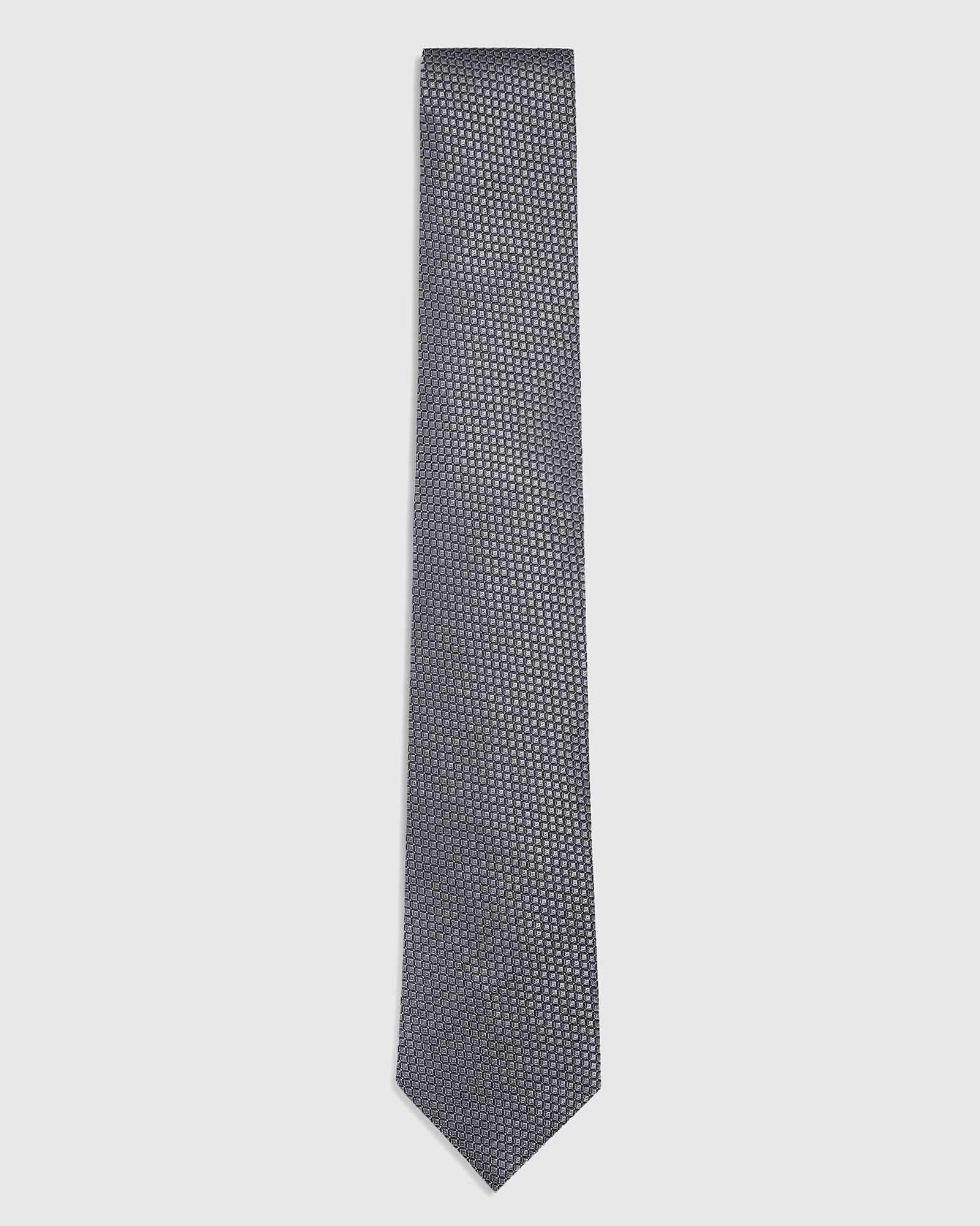 Silk Grey Printed Tie - Suzane