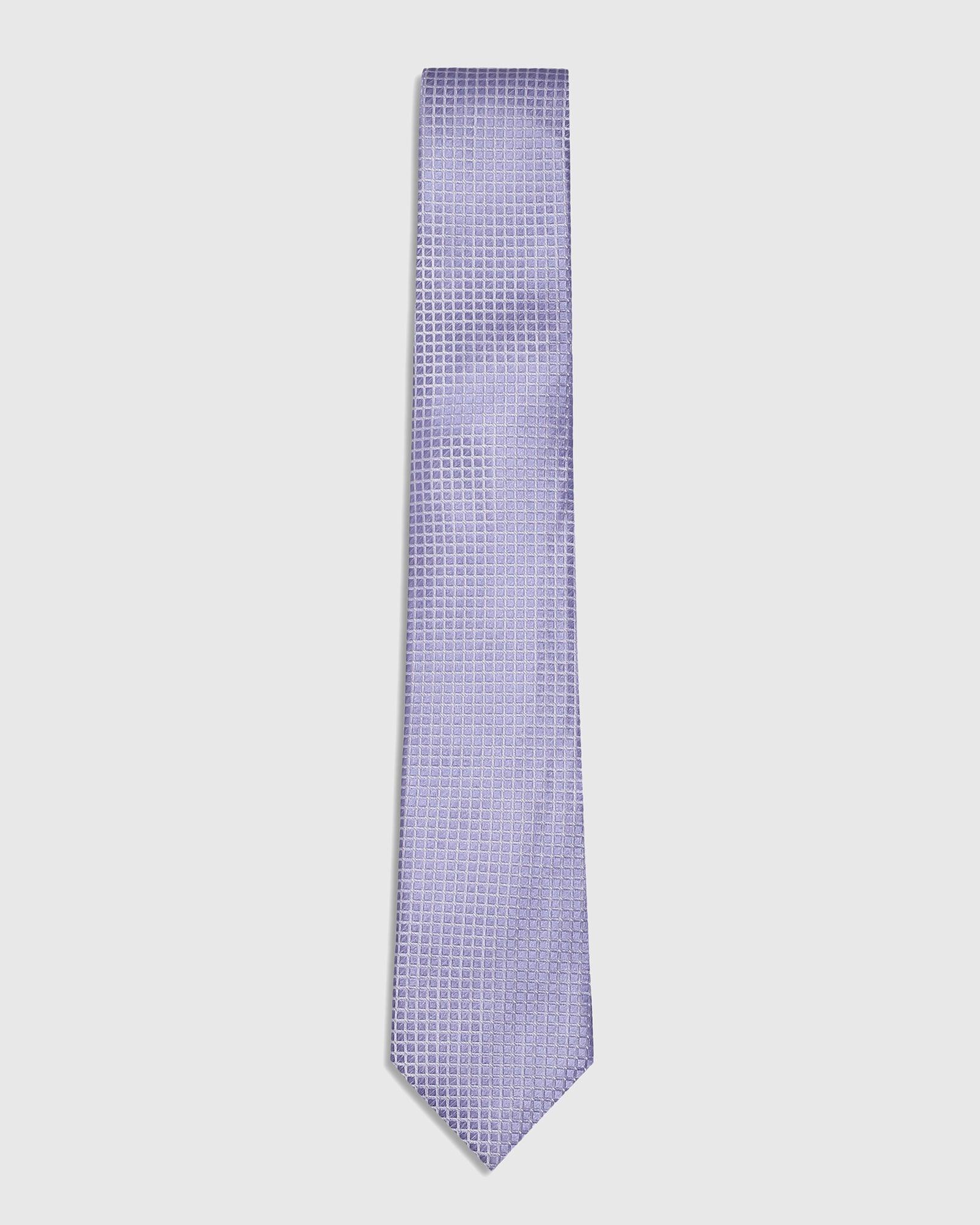 Silk Lavender Printed Tie - Saviro