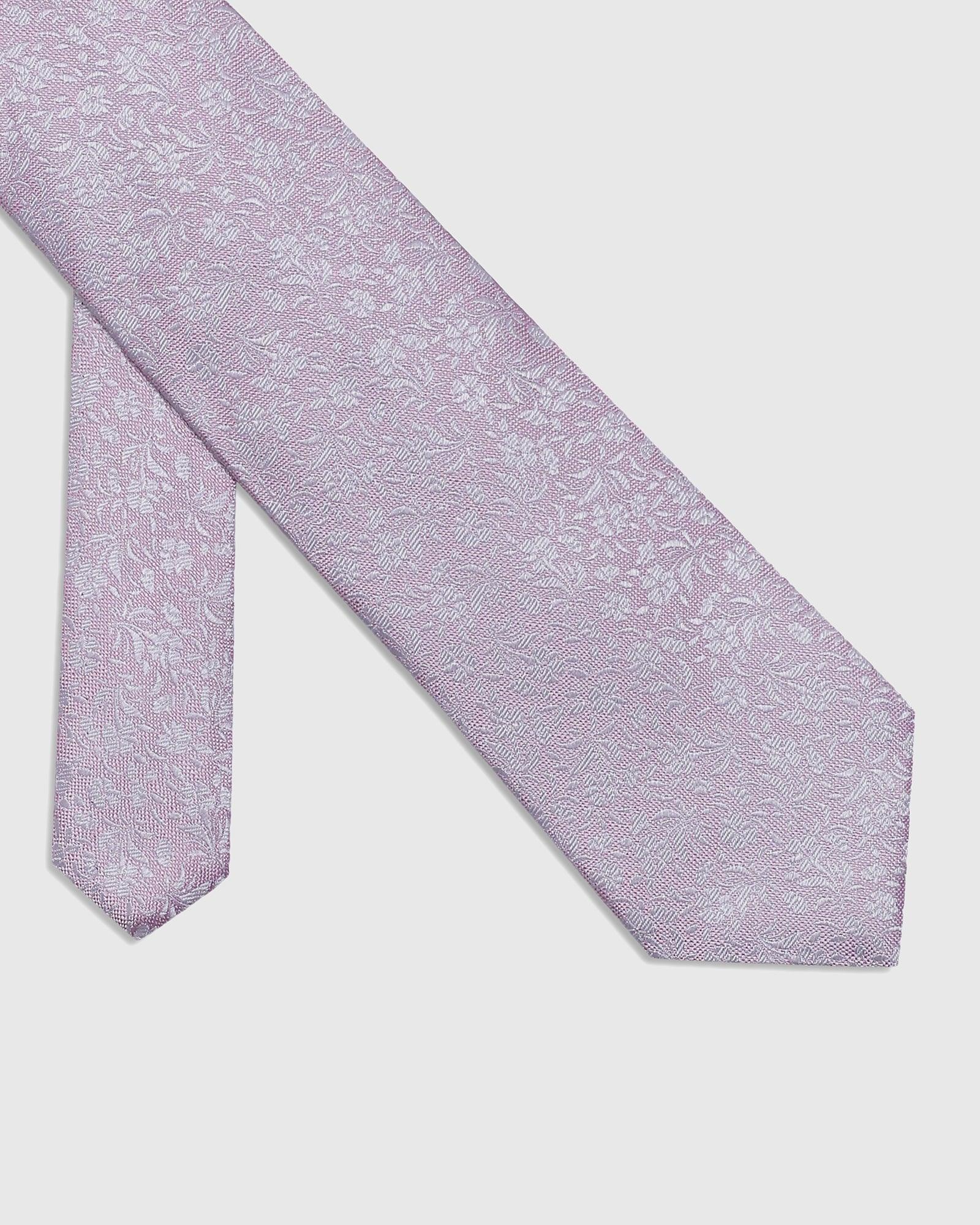 Silk Light Pink Printed Tie - Santo