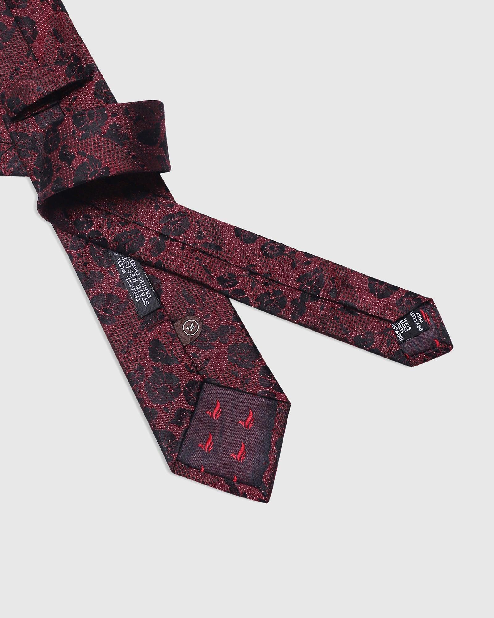 Silk Maroon Printed Tie - Siena
