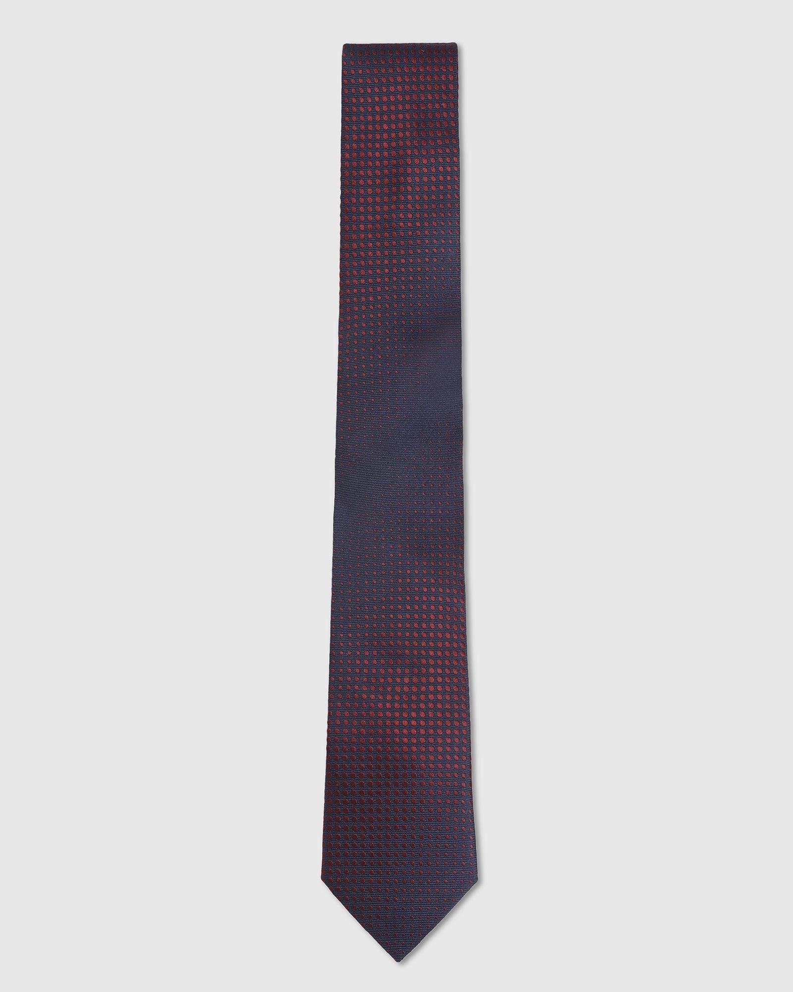 Printed Silk Tie In Navy (Imogene) - Blackberrys