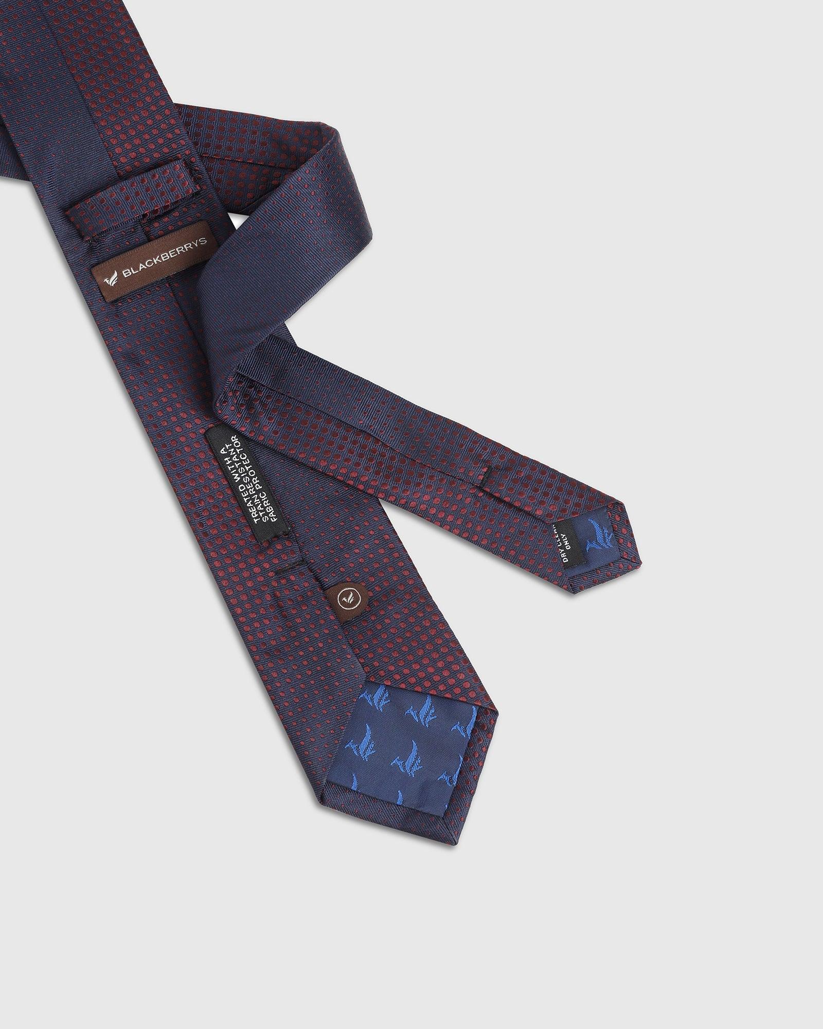 Printed Silk Tie In Navy (Imogene) - Blackberrys