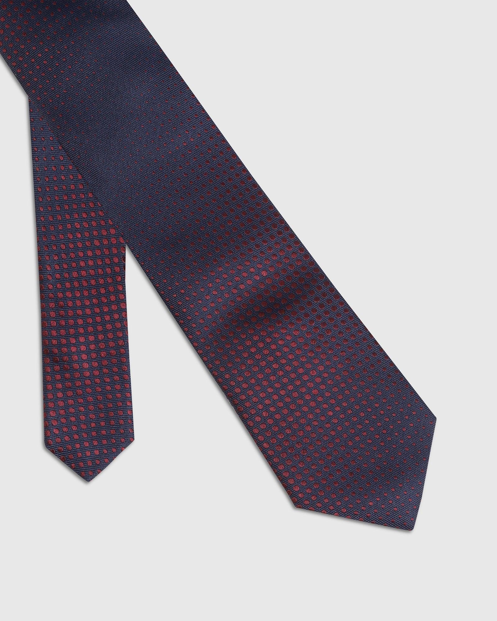 Printed Silk Tie In Navy (Imogene) - Blackberrys