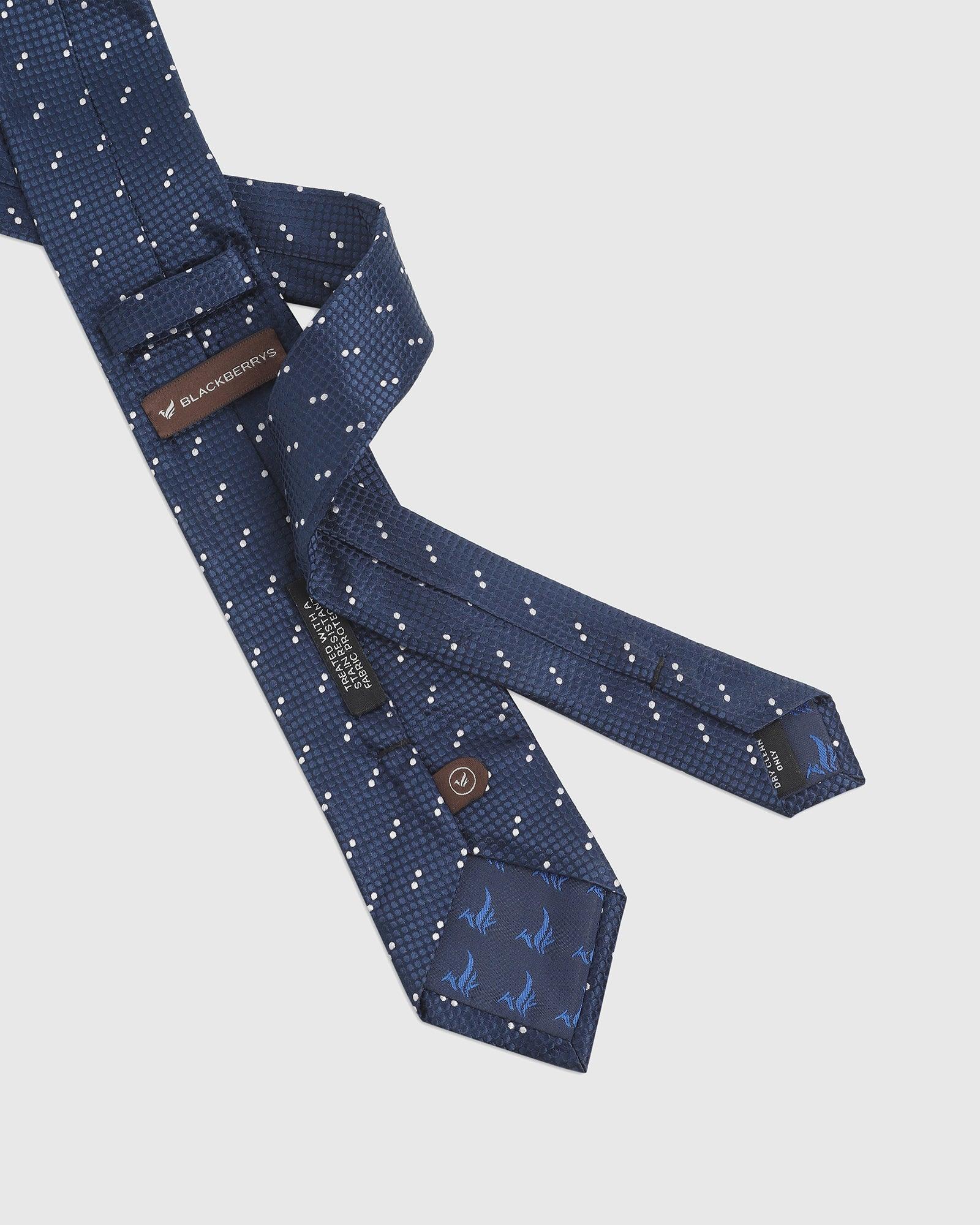 Printed Silk Tie In Navy (Izet) - Blackberrys