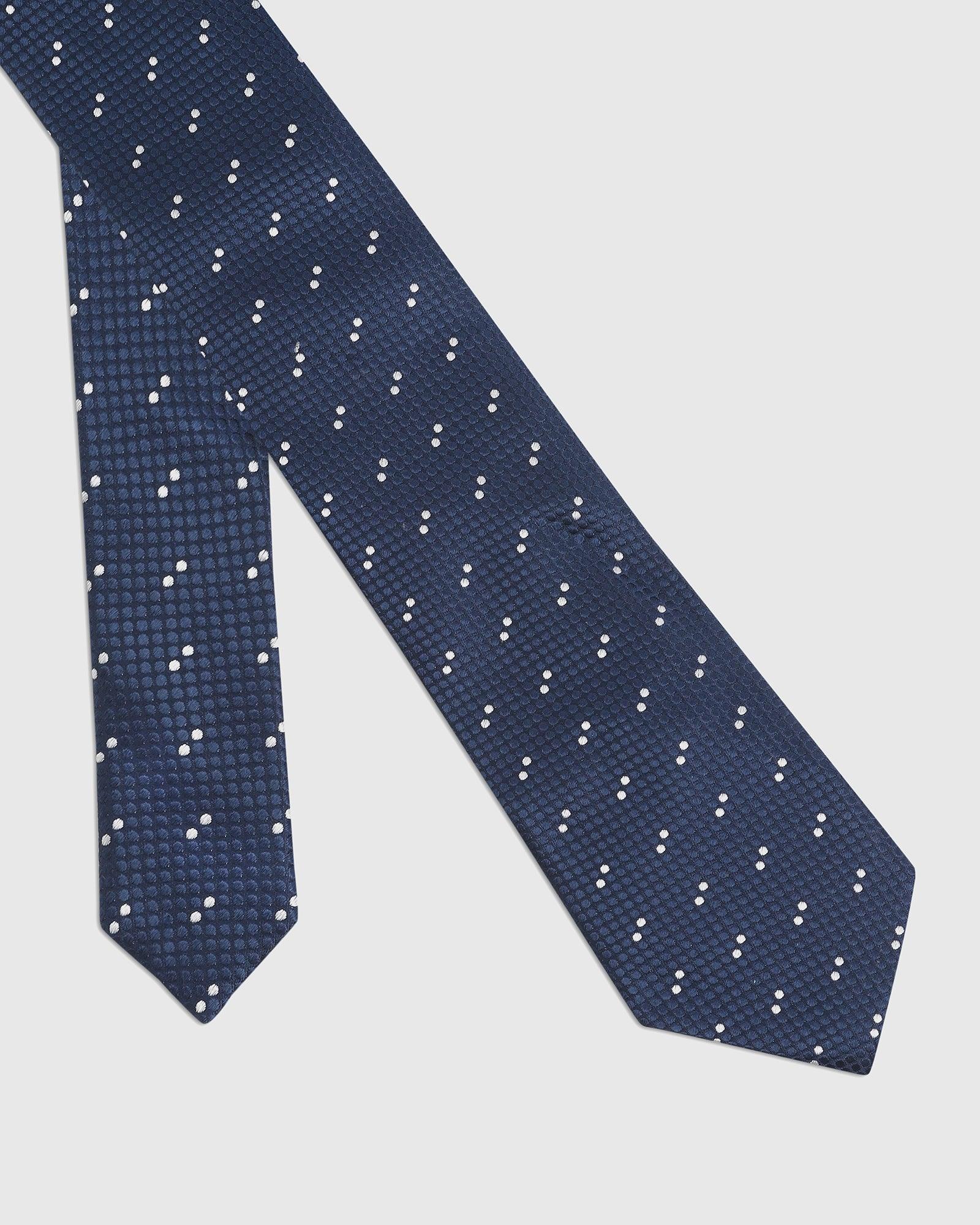 Must Haves Silk Navy Printed Tie - Izet