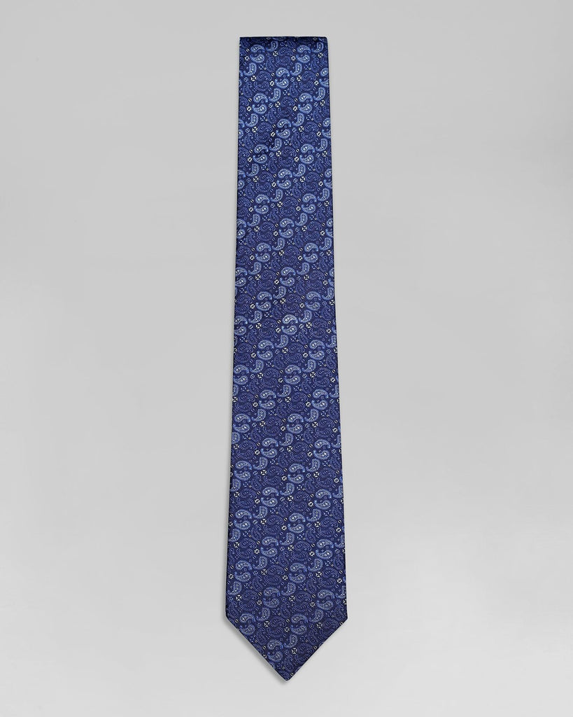 Silk Navy Printed Tie - Qudsi