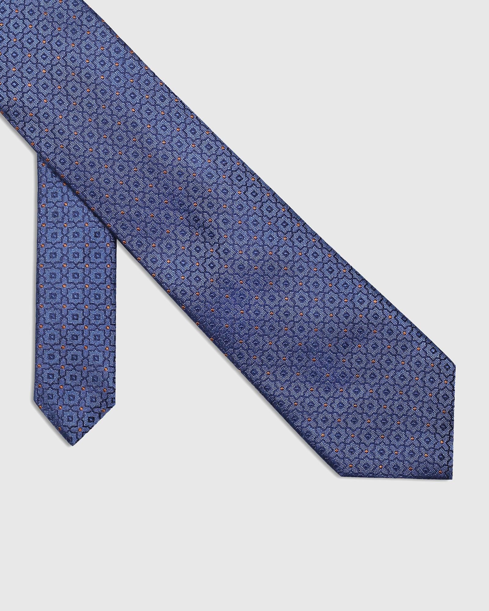 Silk Navy Printed Tie - Santino