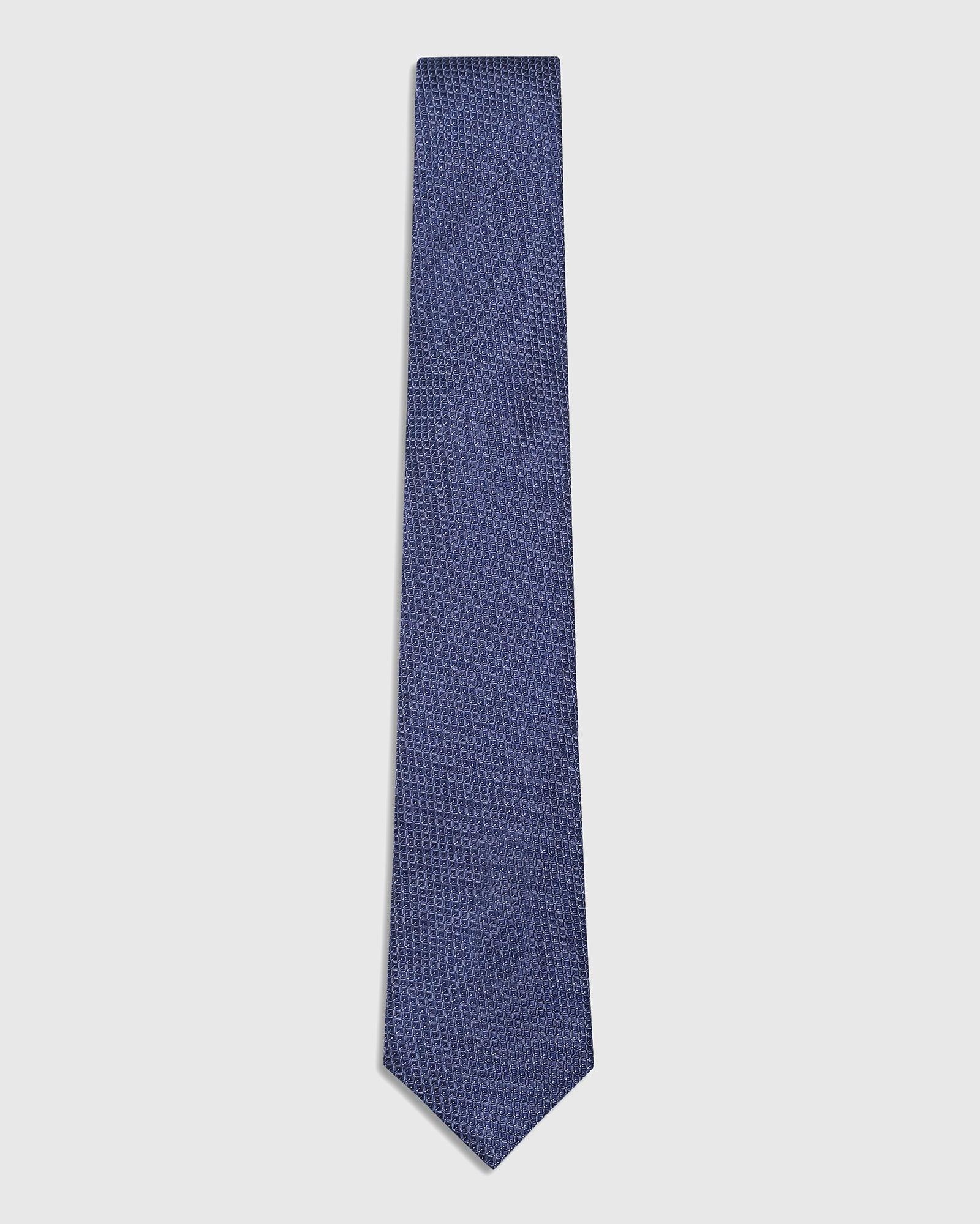 Silk Navy Printed Tie - Suzane