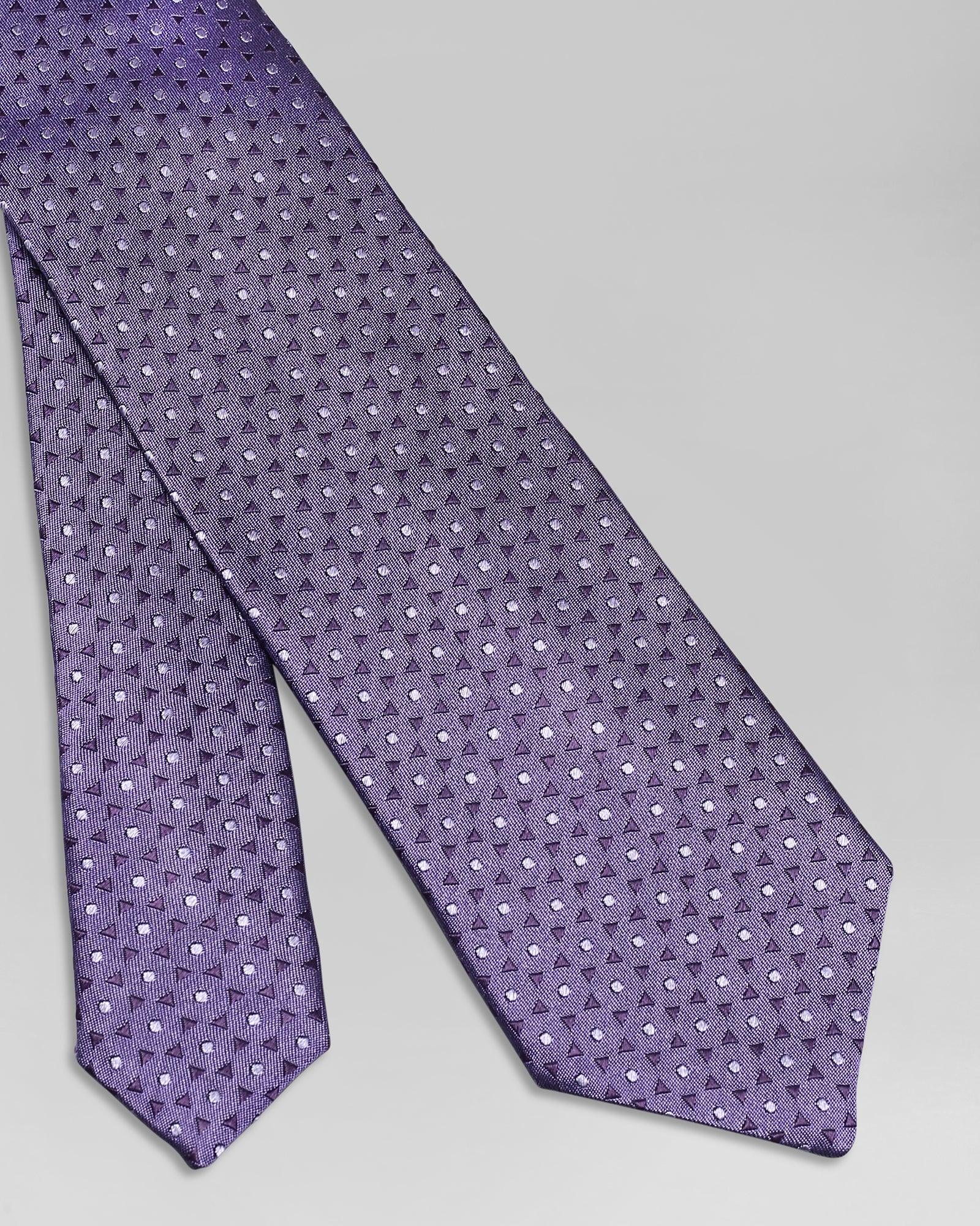 Stain Resistant Fleur-de-Lys Silk Tie - Blackberry Purple