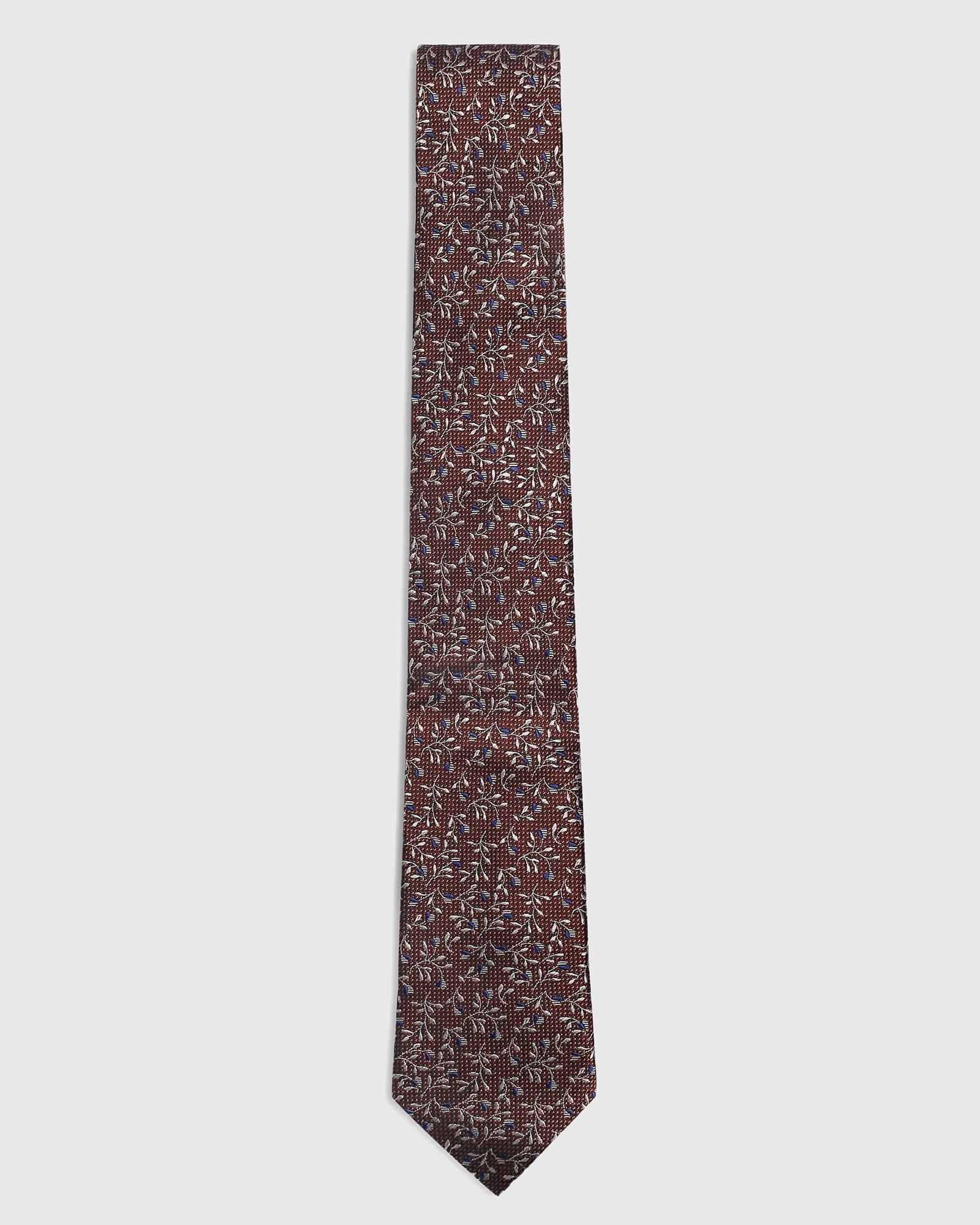 Silk Rust Orange Printed Tie - Sayan
