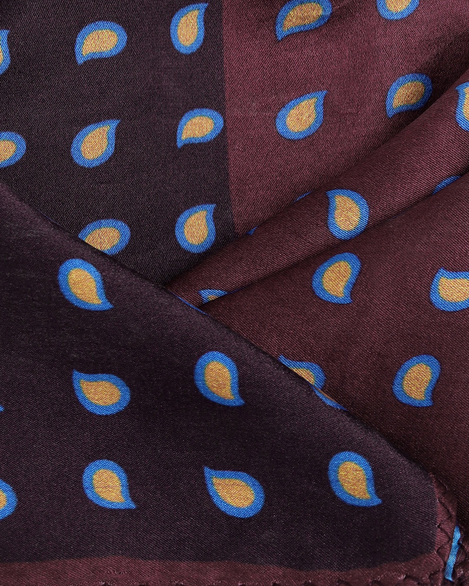 Red Maroon Printed 100% Silk Pocket Square - Binka