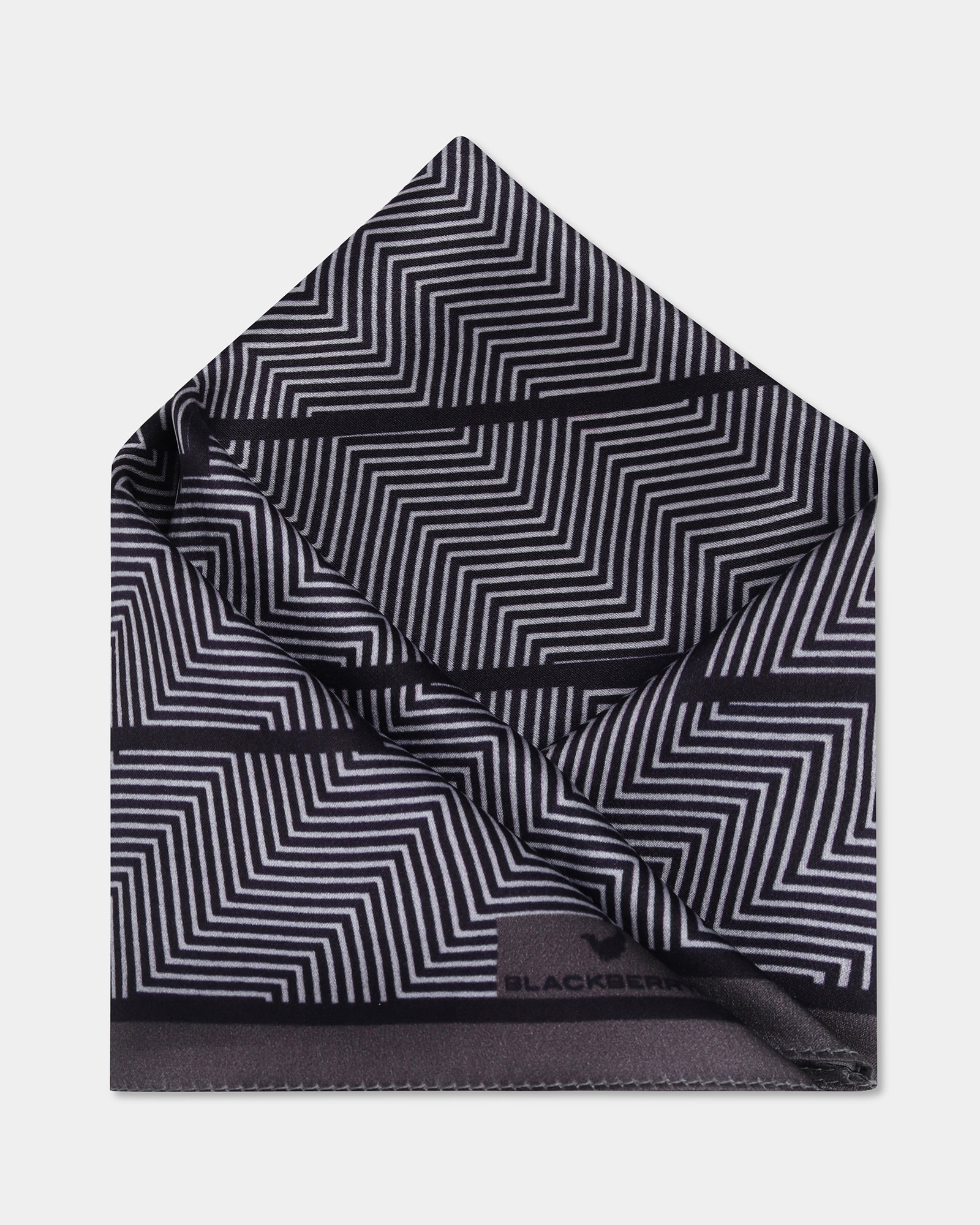 Grey Printed 100% Silk Pocket Square - Beta