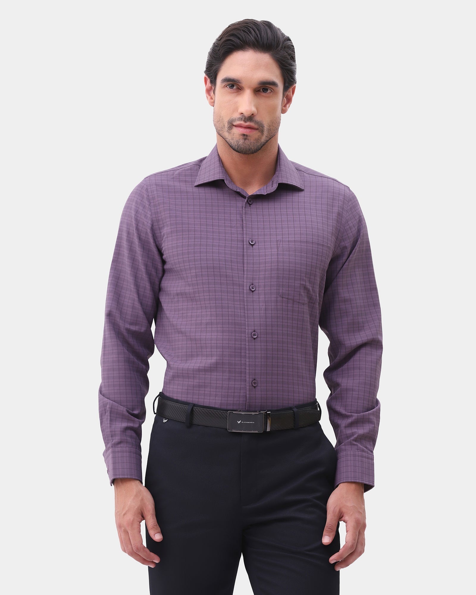Purple Non Iron Check Shirt - Eloy
